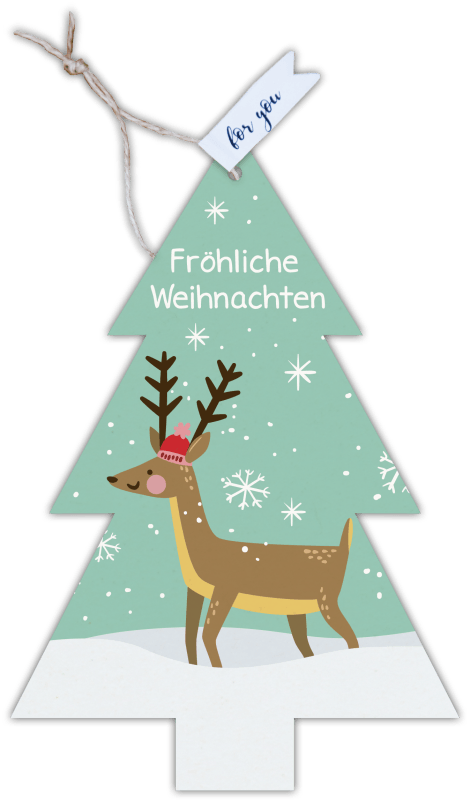 Weihnachtskarten in individueller Form  4er Set "Weihnachten" - Gespänsterwald