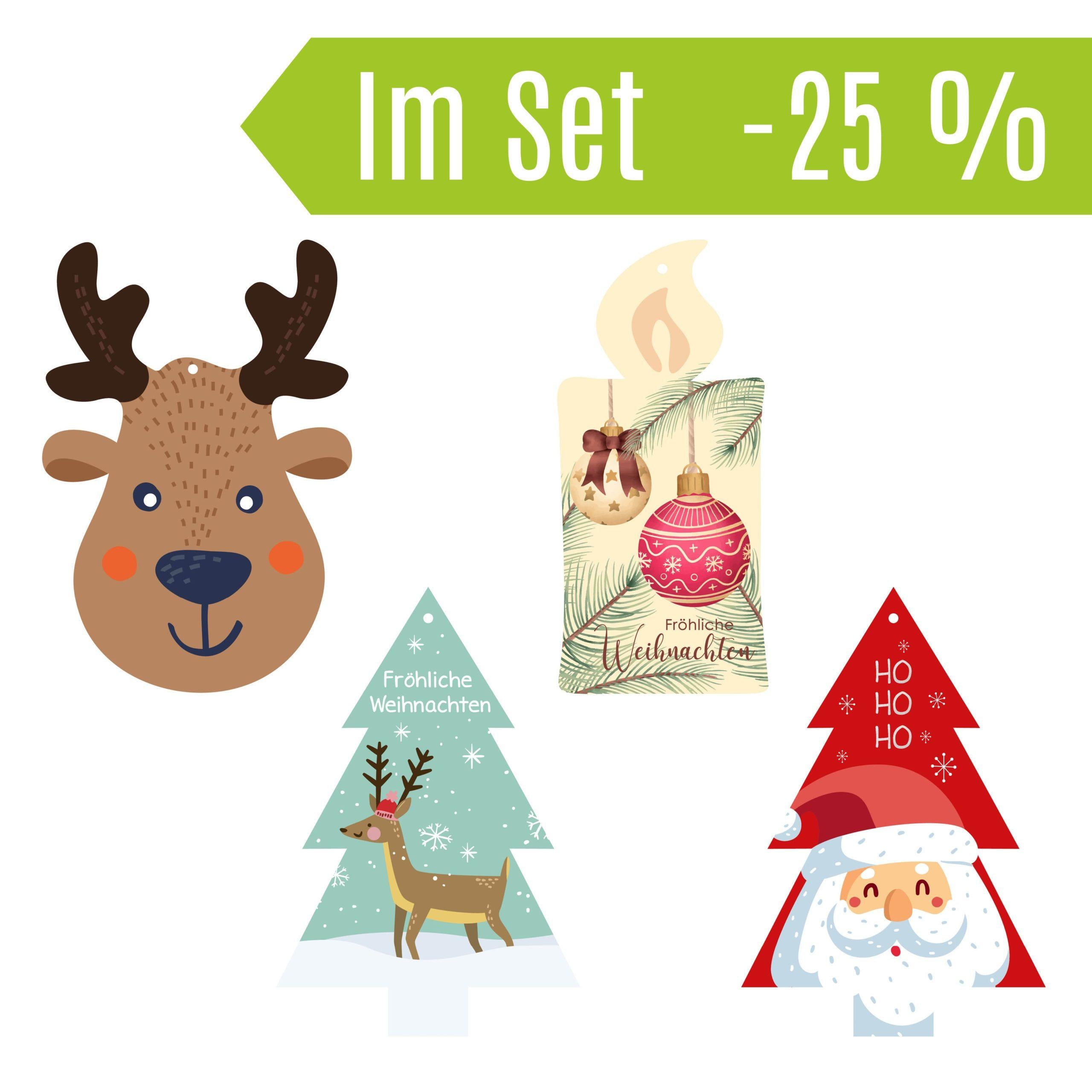 Weihnachtskarten in individueller Form  4er Set "Weihnachten" - Gespänsterwald