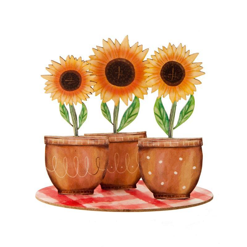 Pop-Up Karte 3D Glückwunschkarte Sonnenblumen- Bastelkarte zum verschenken - Gespänsterwald