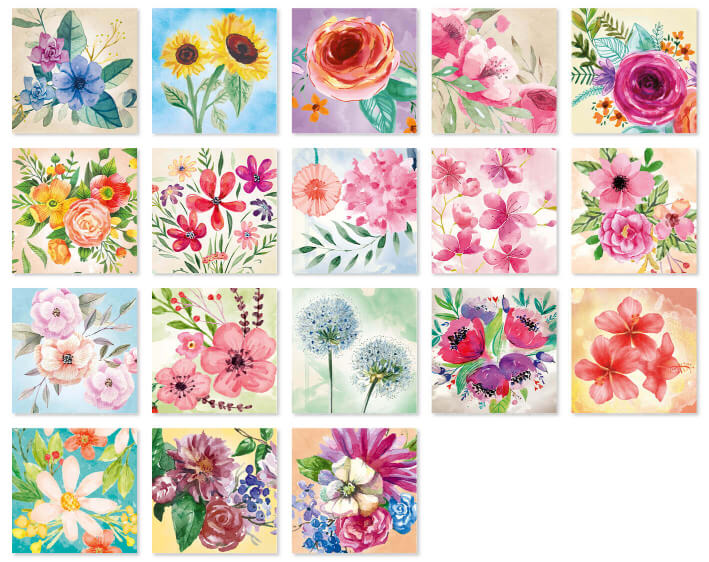 Memo-Spiel "Painted Flowers"