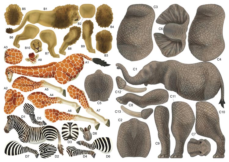 Afrikanische Tiere Bastelset